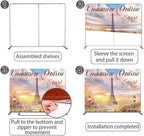 Customize Exhibition Tension Fabric Store Sign Holders Display Stand Frame and Benner Set - Double Sided Printing 7.5×7.5 FT