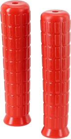 2Pcs Wheelbarrow Rubber Handles Replacement, Anti-slip Handle Grip Covers Weatherproof Handles Non-Slip Round Tubes for Garden Carts(114x12mm Red)