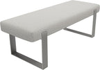 VANT Upholstered Bed Bench - Faux Merino Wool Grey - Brushed Nickel - Contemporary Modern, Bedroom Bench Seat, Hallway, or Entryway
