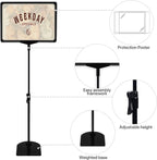 Adjustable Sign Holder - 8.5 x 11 Inch, Table & Floor Stand, Vertical & Horizontal Display, Black (6Pcs)