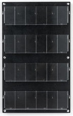 Displays2go Wall Pamphlet Display, Acrylic, 12/24 Adjustable Slots, Aluminum Standoffs - Black (2RP12BLK)