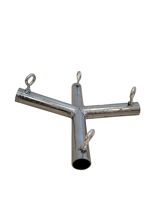 3/4" Canopy Frame Connector Fittings with Eyebolts (Receives 3/4" Diameter Pipe) (4-Way Top End Center Angle)