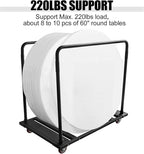 Chair and Table Dolly Folding Table Cart Table Cart with Heavy Duty Steel Folding Table Storage Rack Table Trolley Desk Dolly Folding Chair Dolly for Party 10 Tables Capacity,45.3 X 45.3 X 29.1