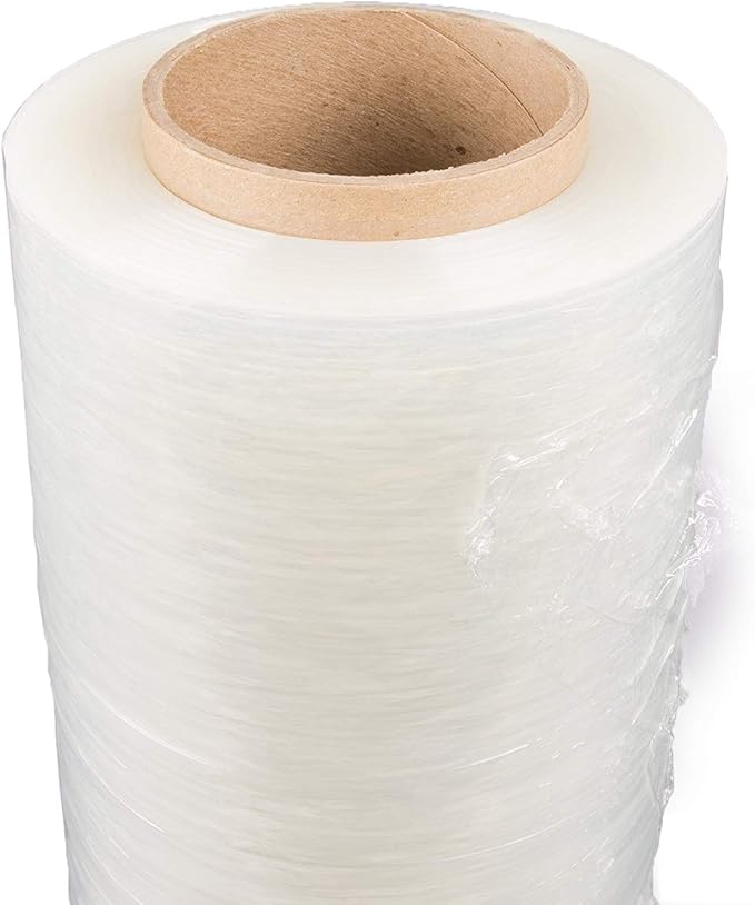PackageZoom 4 Rolls 18” x 1500ft Heavy Duty Stretch Wrap Film – 55 Gauge Clear Plastic Pallet Wrap Roll for Moving, Packing, Shipping & Storage – Industrial Shrink Film Replaces 80 Gauge Wrap