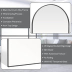 Large Black Arched Mirror, 30" x 40" Modern Brushed Metal Frame Arch Wall Decorative Mirror, Arched Top Bathroom Vanity Mirror for Living Room Bedroom Fireplace Mantel, Tempered Glass
