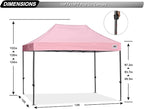ABCCANOPY Patio Pop Up Canopy Tent 10x15 Commercial-Series (Pink)