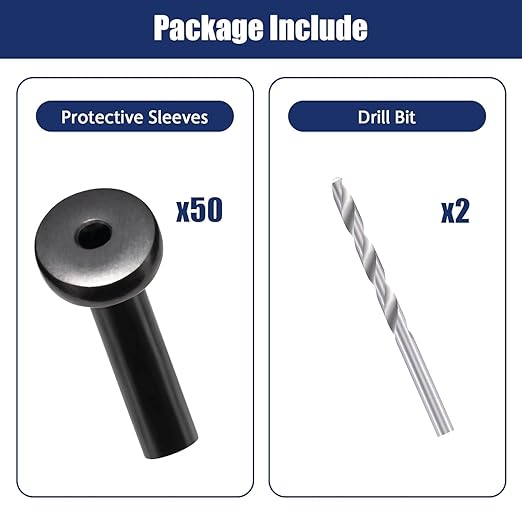 20 Pack 30 Degree Angle Protective Sleeves, Black Cable Railing Corner Protector Sleeve Beveled for 1/8" Wire Rope, T316 Marine Grade Cable Railing Kit with Two Drill Bit for Wood Posts HF039B