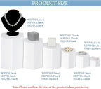 Jetec Hexagonal Jewelry Display Risers Hexagonal Market Display Risers Stands Acrylic Showcase Acrylic Stand for Jewelry Model Figures Decoration, 6 Sizes(White,12 Pieces)