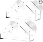 Window Mount Business Card Holder with Suction Cups Acrylic Single Pocket Organizer Clear Card Holder Acrylic Display Storage for Home Office (Stylish)