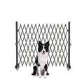 GYMTIME Expandable Barricade Gate, Portable Metal Safety Barrier with Casters, Mobile Folding Security Gates, Adjustable Traffic Fence for Home, Warehouse, 63 L×34 H inches