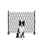 GYMTIME Expandable Barricade Gate, Portable Metal Safety Barrier with Casters, Mobile Folding Security Gates, Adjustable Traffic Fence for Home, Warehouse, 63 L×34 H inches