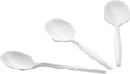 Plastic Soup Spoons, Disposable Silverware cutlery, White, Bulk 1000 Count