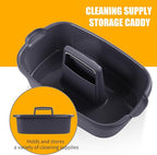 2-Pack Large Gray Cleaning Caddy for Cleaning Supplies with Handle - Portable Plastic Tote Organizer for Shower, Bathroom, Kitchen, Under Sink Storage