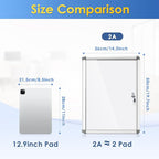 SWANCROWN Enclosed Bulletin Board Dry Erase Noticeboard Lockable Display Boards White with Aluminium Frame 20x14inch(2xA4)