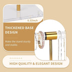 Necklace Holder Bracelet Holder, Gold Acrylic Jewelry Display Stand Crystal T Bar Jewelry Organizer Gift for Women(1-Tier 1pc)