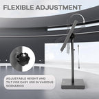 Vaste Large Steel Menu Displays Adjustable Floor Standing Holder Advertising Display with Cover Heavy-duty Base LED Lights Locks for Shopping malls restaurants conferences exhibitions（Black）