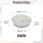 PATIKIL 3 Inch Desk Grommet, 6Pcs Cable Grommet Wire Management Cable Hole Cover Cord Organizer for Office Home Table Countertop, Gray