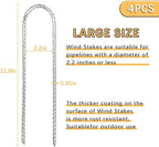 12" Trampoline Stake Anchors high Wind u Stakes for Ground Anchor Heavy Duty Stakes Trampoline Anchors Accessories (Silver-4PCS)