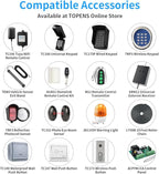 TOPENS CK1200 Automatic Sliding Gate Opener Chain Drive Electric Gate Motor for Heavy Driveway Slide Gate Up to 3400 Pounds, Security Gate Operator AC Powered with 20ft Roller Chain and Remote Control