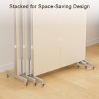 Full Length Stand Up Mirror on Wheels,79''×67'',Large Tri-Fold Floor Mirror with Stand,Movable 3-Way Full Length Standing Mirror for Gym, Dance Studio, Fitness Room, and Home (Silver)
