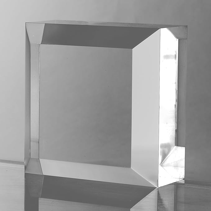 CiaoHER 2in Thickness Beveled Solid Acrylic Display Block Clear Polished Pedestal Stand Riser Solid Base (5x5)
