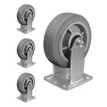 6'' × 2'' Caster Wheels, Heavy Duty Industrial Casters Set of 4 Rubber Wheels, Load 3600lbs Capacity, Casters for Cart Dolly Toolbox Trolley (4 Rigid)