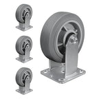 6'' × 2'' Caster Wheels, Heavy Duty Industrial Casters Set of 4 Rubber Wheels, Load 3600lbs Capacity, Casters for Cart Dolly Toolbox Trolley (4 Rigid)