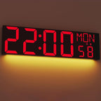 JALL 30" Large Digital Wall Mount Clock with Remote Control, Alarm, Big LED, Countdown, Auto DST, Temperature for Living Room Classroom Desk, Xmas, Birthday Gift, Black Shell Red Font