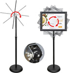 6Packs Pedestal Poster Sign Stand, Adjustable Aluminum Snap Open Frame Sign Holder Poster Stand 11x17 Inch for Vertical/Horizontal Display, Black
