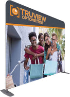 Custom Straight Tension Fabric Display Backdrop, Step and Repeat Backdrops for Events, Trade Show Display Backdrop Booth (Graphic with Stand, 10x8ft Single Sided Print)