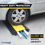 Kable Kontrol Atlas Heavy Duty Cable Protector Ramp - 3 Channel Bulk Wholesale Pallet - 20 Pcs - 36” Long Black & Yellow – 44000 Lbs Capacity - Rubber Speed Bump Wire Protector Cord Cover – CP9986