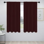Easy-Going Rod Pocket Blackout Curtains for Bedroom, Room Darkening Window Curtains for Living Room, Thermal Insulated Noise Reduction Solid Window Drapes, 2 Panels(42x63 in, Wine)