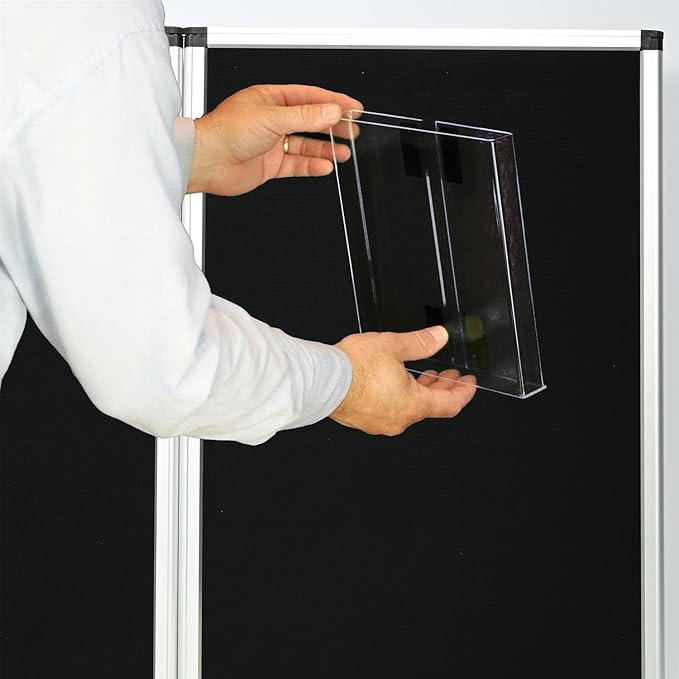 6+1 Panel Trade Show Presentation Board, 82.6" H x 70.8" W Portable Display Panel System, Folding 6 Panels Exhibition Boards Single Sided Tabletop Display 6 Panels,Hook & Loop-Receptive Fabric