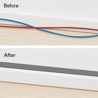 Rubber Bond TV Cord Hider Cable Protector - Strong Self Adhesive Wall Cord Cover Cable Hider - Low Profile Cable Management Wall Cord Concealer Cable Raceway (Grey, 10 Feet)
