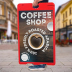Jumbl Outdoor A-Frame Sandwich Signboard 24” x 36” Display Surface – w/PVC Sign Protector & Sand Fill Holes – Duel Display Signage Stand for Storefront Sidewalk Curb (Red)