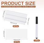 PATIKIL 3.9" x 1.8" Wire Shelf Label Holder, 30 Pack Reusable Plastic Price Tag Display Clip for 0.59" to 0.71" Thick Shelves with Paper Inserts Pens for Home Market Store, Clear
