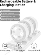 EZVALO Picture Lights for Wall, Rechargeable Battery Magnetic Poster Lights with 3 Color Temps & 12 RGB, Remote Dimmable Timer Light, Wall Decor Light for Art Display (6 Pack with Charging Station)
