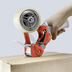 Heavy Duty Metal Frame Orange Packing Tape Dispenser 3 Inch Core with Special Ergonomic Handle, Tape Gun for Packing Boxes with Premium Tempered Steel Blade - for 2 inch Wide Roll