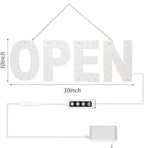 LED Open Signs for Business, 30"x10" Dimmable Brightness Large Electric Light Up Sign, Hanging Installation for Store Restaurant Office Bar Hotel Salon (Red&White&Blue)