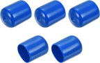 uxcell 5pcs Rubber End Caps 21mm ID Vinyl Round Tube Bolt Cap Cover Screw Thread Protectors Blue