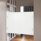 Solid Wood Interior Swing Door with Metal Hinges - Swinging Cafe Doors for Kitchen, Stairs, Bedroom Entrance & Partition (White, 47.2"X35.43")