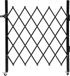Single Folding Security Gate 4.27'Hx36.6 W Iron Accordion Security Gate Flexible Expanding Security Gate 180° Rolling Barricade Scissor Door with Padlock for Entry Security,Garage,Warehouse