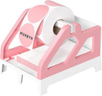 MUNBYN Label Holder for Rolls and Fan-Fold Labels, Thermal Sticker Roll Holder for Desktop Thermal Printer Shipping Supplies Industrial Paper, Pink
