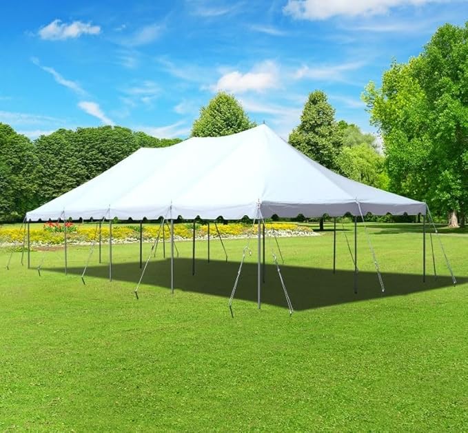 TentandTable 20' x 40' Premium Canopy Tent, White, Outdoor Pole Tent, 80-160 Person Capacity for Parties, Weddings, Events, Commercial and Residential Use, Large Heavy Duty Vinyl Canopy Tents