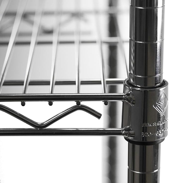 Shelving Inc. 12" d x 30" w Chrome Wire Shelving with 2 Tier Shelves, Weight Capacity 800lbs Per Shelf