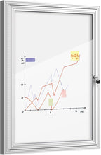Mifuro 36"x24" Enclosed Bulletin Board, Outdoor Lockable Weather-Resistant Aluminum Noticeboard for School & Office, Silver Frame w/Magnetic Board