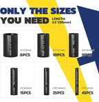 haisstronica 32 Feet 110PCS 3:1 Heat Shrink Tubing with Rich Hot Melt Adhesive-Versatile and Reliable 6Sizes Marine Grade Heat Shrink Tube(Black)