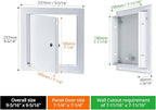 QWORK Aluminum Alloy Access Panel 8" x 8" – Service Shaft Door with Screwdriver Latch for Drywall & Ceiling, White