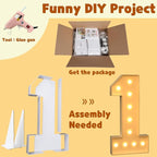 imprsv 4FT Marquee Numbers, Light Up Numbers 7 for 70th Birthday Decorations, Marquee Light up Letters Anniversary Party Decor, Pre-Cut Foam Board Kit
