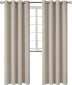 BGment Room Darkening Curtains 108 Inches Long - Grommet Thermal Insulated Drapes Window Treatment Curtains for Bedroom, 2 Panels, 52 x 108 Inch, Camel